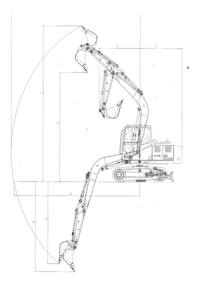 k8凯发国际DLS100-9B 9吨履带式液压挖掘机工作参数